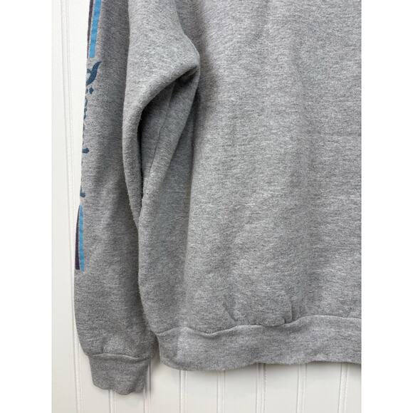 Disney Gray Cropped Printed Theme Park Crew Neck Sweater - Medium #171 - Picture 8 of 13